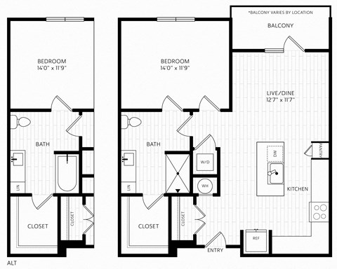 A1 Floor Plan | 806 Sq. Ft. at Aura Stonebridge, Virginia, 23225